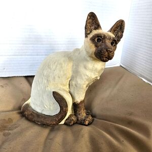 Vintage Rare Sri Lanka Sandicast Siamese Cat Sculpture